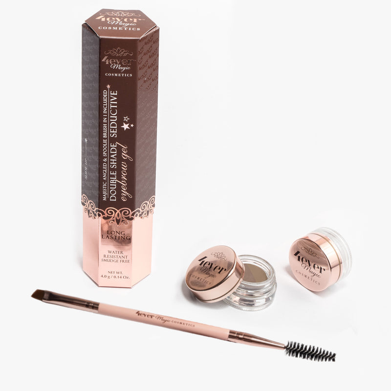 Double Shade Eyebrow Gel & Brush — Long-Wear, Water-Resistant, Natural Finish