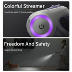 Retractable LED Dog Leash — Safe Night Walks, One-Button Lock, Tangle-Free