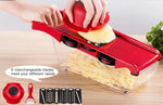 Stainless Steel Vegetable Slicer — 6 Interchangeable Blades, Dishwasher Safe
