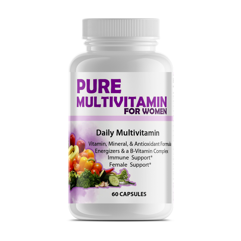 Pure Multi-Vitamins for Women — Energy, Immunity, Hair, Skin & Bone Support