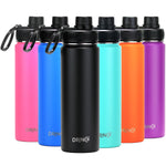 DRINCO® 22oz Stainless Steel Sport Bottle — Stays Cold 24H, Leak-Proof