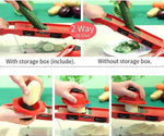 Stainless Steel Vegetable Slicer — 6 Interchangeable Blades, Dishwasher Safe