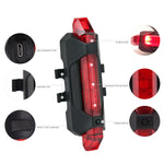 USB Rechargeable Bike Light Set — Front & Rear LED, 4 Modes, Weatherproof