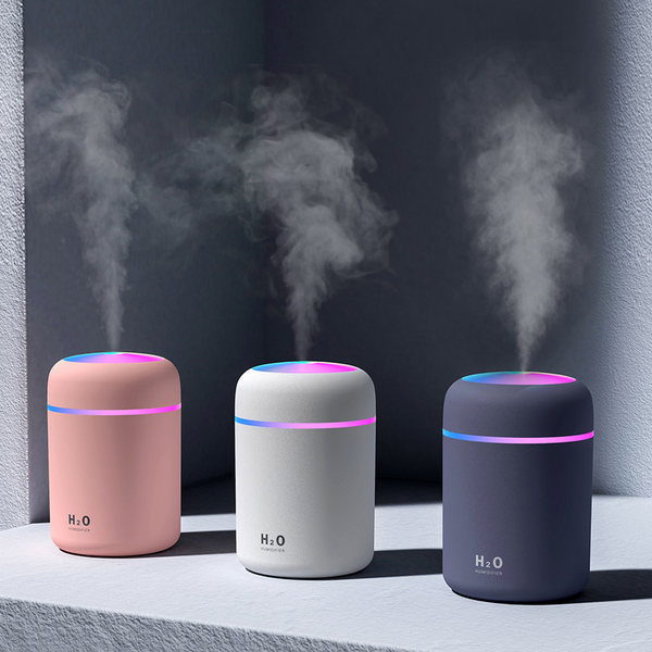 Portable USB Humidifier & Aroma Diffuser — Whisper-Quiet with LED Night Light