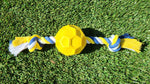 Rubber Soccer Ball Dog Toy with Tug Rope — Durable, Non-Toxic, All Breeds