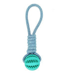Durable Rubber Ball Dog Toy with Cotton Rope — Chew-Proof, Non-Toxic