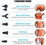 Premium Massage Gun — 30 Speeds, 6 Heads, LCD Display, 6H Battery Life